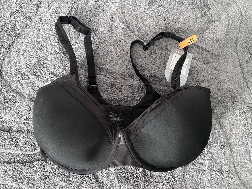 Bali One Smooth U Seamless Underwire Full Coverage Multiway Bra Black 36DD